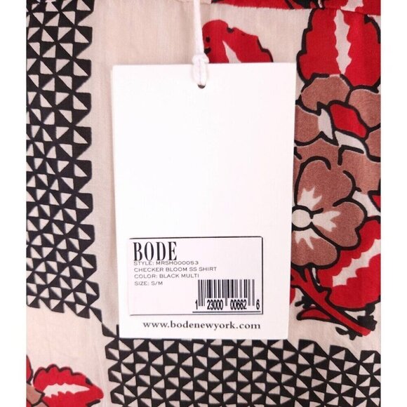 Bode Checker Bloom Floral Silk Bowling Shirt S/M Mens New - Picture 9 of 16